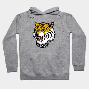 Retro Cartoon Tiger Head Hoodie